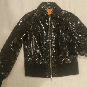 Tory Burch Patent Leather Bomber Jacket